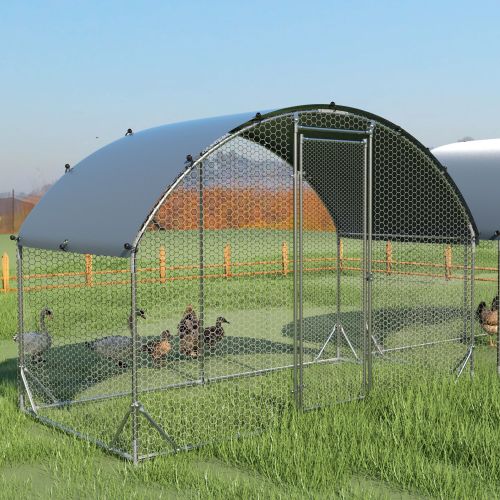 Large metal chicken coop upgrade three support steel wire impregnated plastic net cage, Oxford cloth silver plated waterproof UV protection Large metal chicken coop upgrade three support steel wire impregnated plastic net cage, Oxford cloth silver plated waterproof UV protection